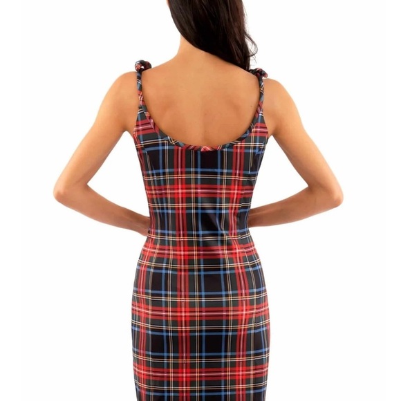 NWT Women’s Gretchen Scott Plaid Sweets Shoulder Tie Dress - Duke of York Size S - Picture 2 of 12